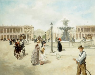 Place de la Concorde (óleo a bordo) de Vicente de Paredes