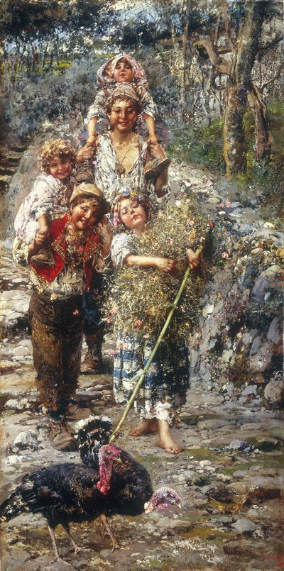 Crianças com Perus (óleo sobre tela) de Vicenzo Irolli