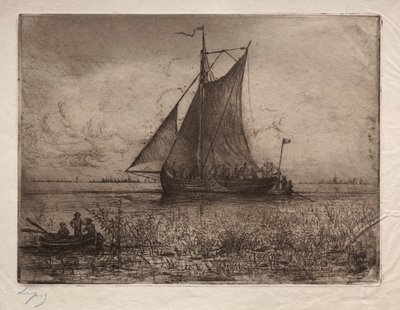 Paisagem fluvial holandesa. de Vicomte Lepic Ludovic Napoléon