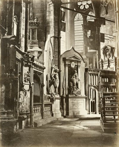Corredor norte da Abadia de Westminster, Londres, c1860 de Victor A Prout