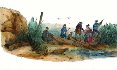 La Lionne, scene de chasse. em "Album Grotesque, Choices of Outstanding Types", ilustrações de Victor Adam, Paris, cerca de 1850. de Victor Adam