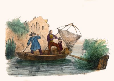 La Peche. em "Album Grotesque, Choices of Outstanding Types", ilustrações de Victor Adam, Paris, cerca de 1850. de Victor Adam