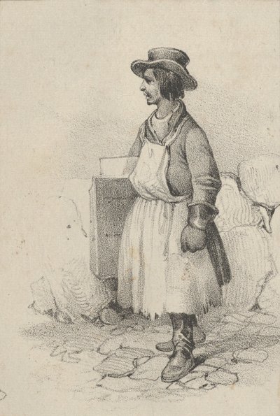 Homem de avental e chapéu, meados do século XIX. de Victor Adam