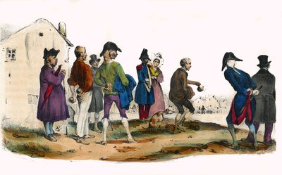 Martin, o jogador da bola. Em "Album Grotesque, Choices of Outstanding Types", ilustrações de Victor Adam, Paris, cerca de 1850. de Victor Adam