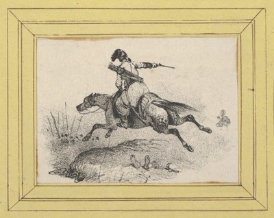 Soldado num cavalo a galope de Victor Adam