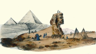 O Coronel francês no Egipto. em "Album Grotesque, Choices of Remarkable Types", ilustrações de Victor Adam, Paris, cerca de 1850. de Victor Adam