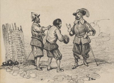 Três homens discutindo, meados do século XIX. de Victor Adam