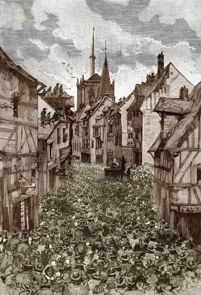 Affaire des possedes de Loudun (demónios de Loudun) cerca de 1630: caça às bruxas, o padre francês Urbain Grandier (1590-1634) que alegadamente fez um pacto com o diabo e acusa de ter enfeitiçado freiras, é queimado no talho - (Urbain Grandier, fren de Victor Armand Poirson