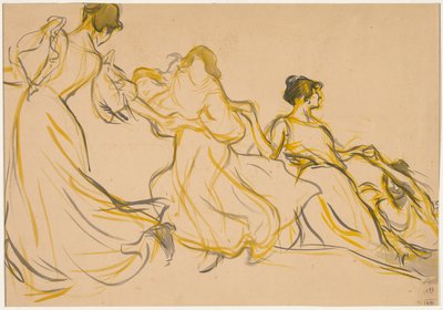 Estudo para a decoração da Salle des Fêtes para La Mairie du 11e arrondissement de Paris de Victor Emile Prouve