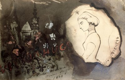 Fracta Juventus, 1864 (caneta e tinta e guache sobre papel) de Victor Hugo