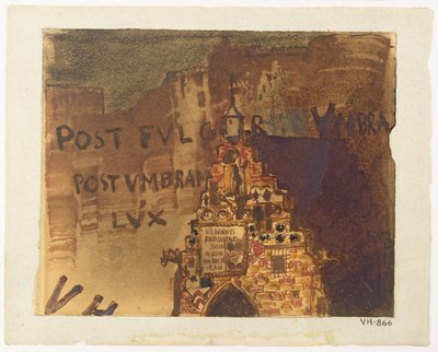 Casa de Chevalier de Saint-Georges, Heidelberg (caneta e tinta sobre papel) de Victor Hugo