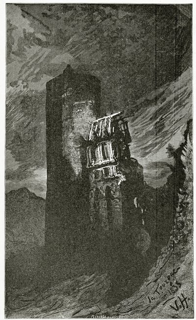 O Tourgue - ilustração de quatro vinte e treze, do século XIX (gravura bw) de Victor Hugo