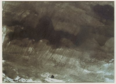 Casa isolada sob a tempestade. Caneta e lavagem ... de Victor Hugo