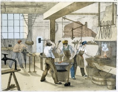 O serralheiro, Litho de Janson. Século XIX. de Victor Janson