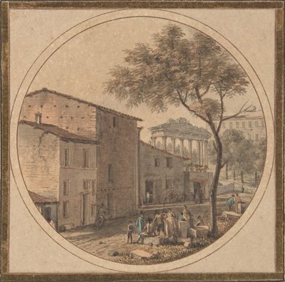 Vista do Fórum Romano com o Templo de Saturno ao fundo, s.d.. de Victor Jean Nicolle
