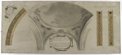 Esboço para a Galerie Lobau, Hôtel de Ville, Paris: Projeto ornamental para uma cúpula de Victor Jean Pierre Maziès
