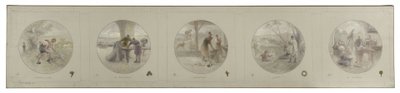 Esboço para a Galeria Lobau da Câmara Municipal de Paris: Agricultura. Comércio. Indústria. Arte. Ciência, em 1890 (lápis, óleo sobre tela) de Victor Jean Pierre Maziès