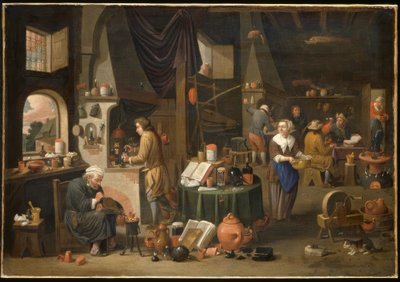 Interior com alquimista. e Assistentes - Gem. v. V.Mahu de Victor Mahu
