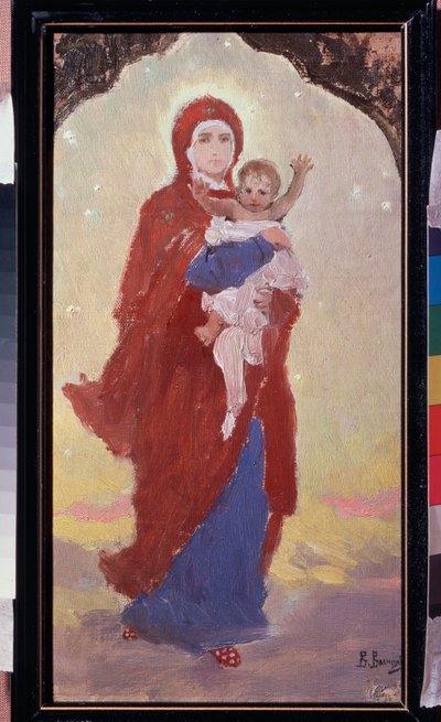 A Virgem e o Menino (Virgem e o Menino) - Pintura de Viktor Mikhaylovich Vasnetsov (1848-1926), óleo sobre tela de Victor Mikhailovich Vasnetsov