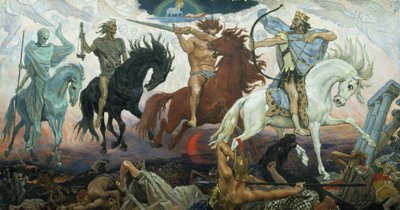 Os Quatro Cavaleiros do Apocalipse, 1887 de Victor Mikhailovich Vasnetsov