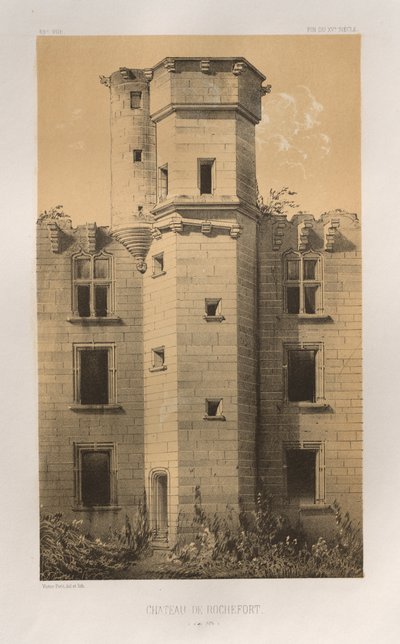Arquitetura pitoresca ou monumentos do século XV. E XVI. Séculos: Castelos da França dos séculos XV e XVI: Pl. 69, Château de Rochefort (Côte d