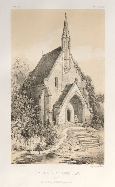 ... Pl. 22, Chapelle de Fontaine-Jean Loiret, publicado em 1860. de Victor Petit