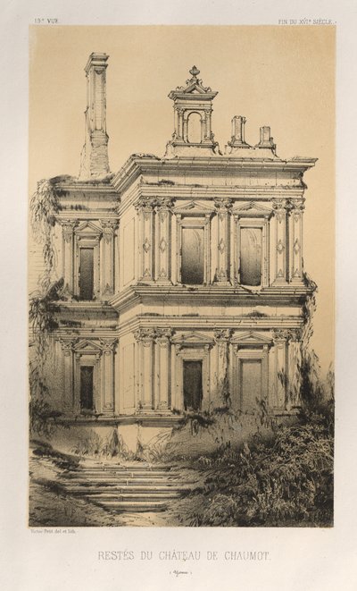 ... Pl. 19, Restes Du Chateau De Chaumot Yonne, 1860. de Victor Petit