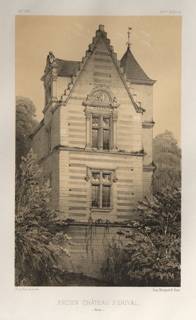 ... Pl. 55, Ancien Château DÉrival Aisne, 1860. de Victor Petit