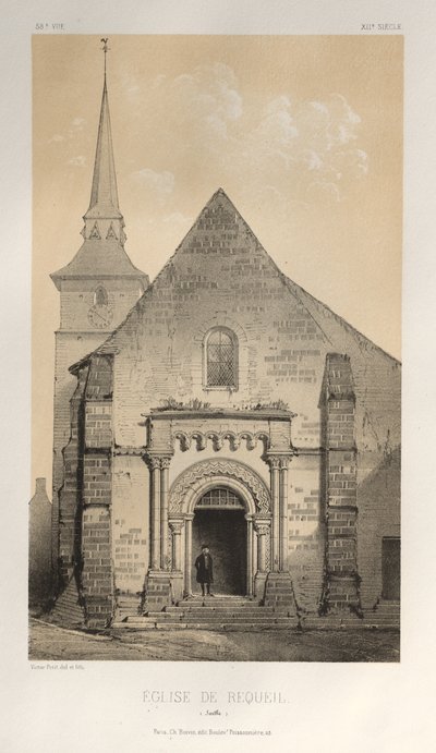 ... Pl. 58, Requeil Sarthe Church, 1860. de Victor Petit