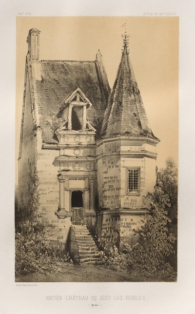 ... Pl. 86, Antigo castelo de Gisy-Les-Nobles Yonne, 1860. de Victor Petit