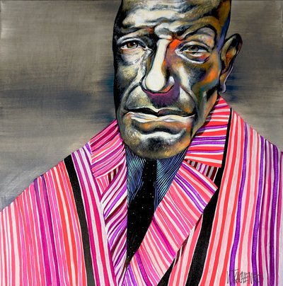 Homem com riscas coloridas de Victor Tkachenko