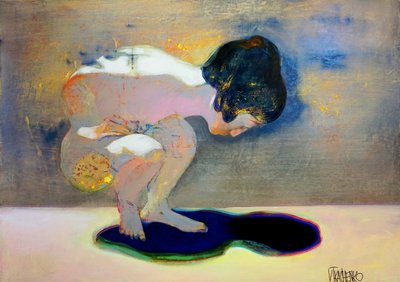 Figura abstrata contemplativa de Victor Tkachenko