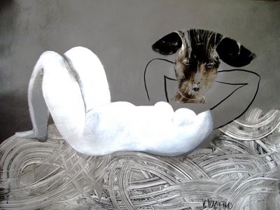 Figura abstrata contemplativa de Victor Tkachenko