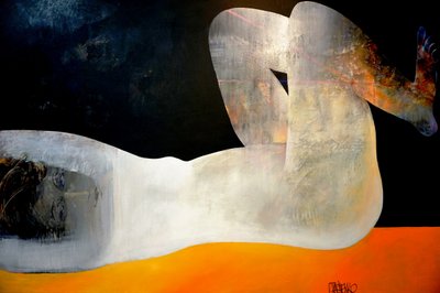 Nu abstrato contemplativo de Victor Tkachenko