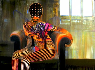 Figura Laranja Contemplativa de Victor Tkachenko