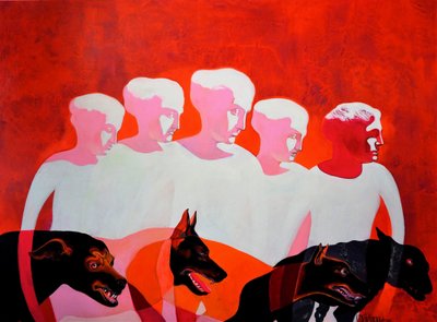 Figuras em declínio, cães furiosos de Victor Tkachenko