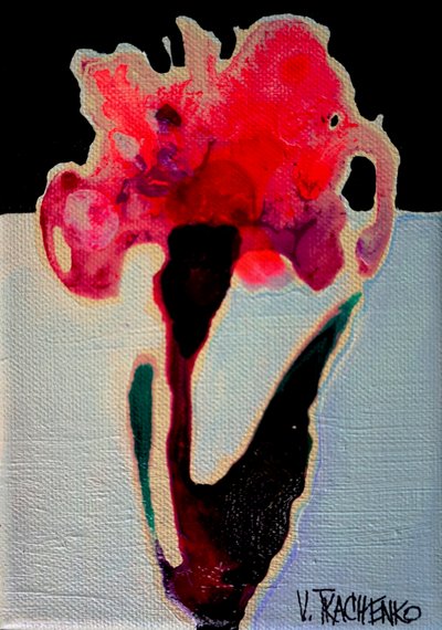 Flor abstrata vermelha de Victor Tkachenko