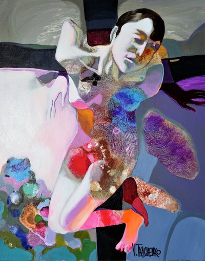 Retrato abstrato vibrante de Victor Tkachenko