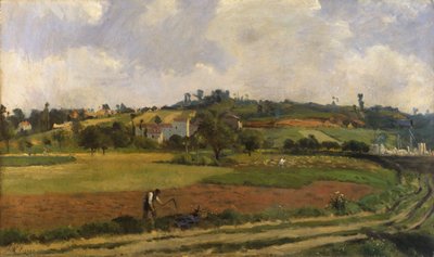Paisagem perto de Pontoise, c.1877-85 (óleo sobre tela) de Victor Vignon
