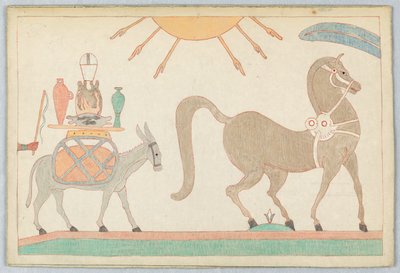 O Cavalo e o Asno, Ilustração para as Fábulas de Esopo de Victor Wilbour
