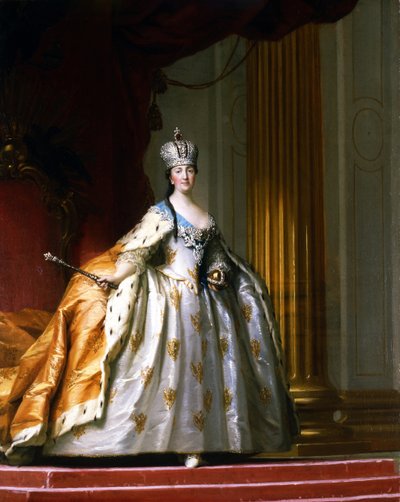 Retrato da imperatriz Catarina, a Grande, em seu manto de coroação de Vigilius Erichsen