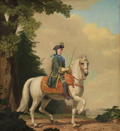 Catharina II da Rússia em uniforme de salva-vidas no cavalo "Brillante" de Vigilius Eriksen