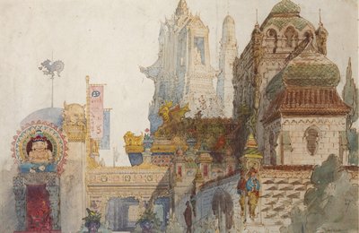 Cenografia para a ópera Ruslan e Lyudmila de M. Glinka de Viktor Alexandrovich Hartmann