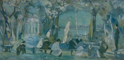 Cenário para a peça The Seagull de A. Chekhov, 1898 de Viktor Andreyevich Simov