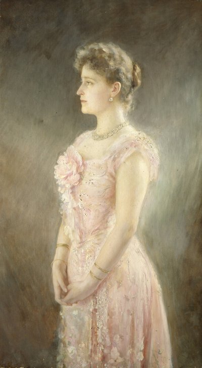 Retrato da imperatriz Alexandra Fyodorovna da Rússia 1872-1918, esposa do czar Nicolau II, 1901 de Viktor Karlovich Stemberg