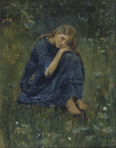 Estudo de Alyonushka, 1881 de Viktor Mikhaylovich Vasnetsov