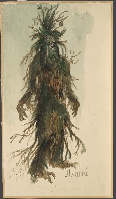 Leshy. Figurino para a ópera Snow Maiden de N. Rimsky-Korsakov, 1885. de Viktor Mikhaylovich Vasnetsov