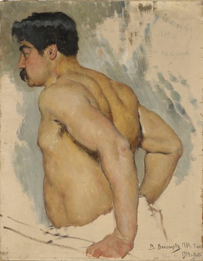 Retrato do artista Nikolai Kuznetsov 1850-1929, 1884. de Viktor Mikhaylovich Vasnetsov