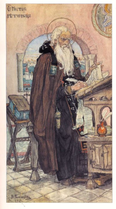 São Nestor, o Cronista, 1919 de Viktor Mikhaylovich Vasnetsov