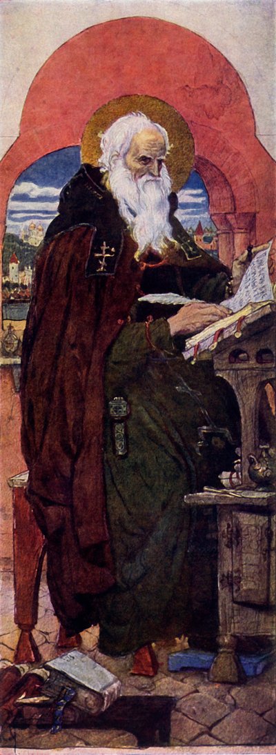 O abençoado cronista Nestor, c1885-1896, 1965. de Viktor Mikhaylovich Vasnetsov